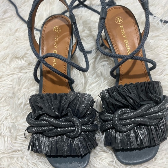 Tory Burch Women's Rope Block Heel Sandals - size 7 - Picture 2 of 8